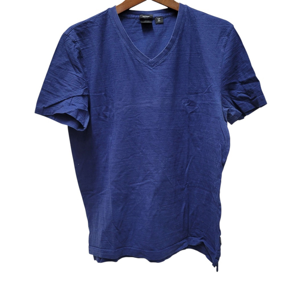 Hugo Boss Mercerised Men's V-neck Short Sleeves Navy T-shirt Size XL - Picture 1 of 6